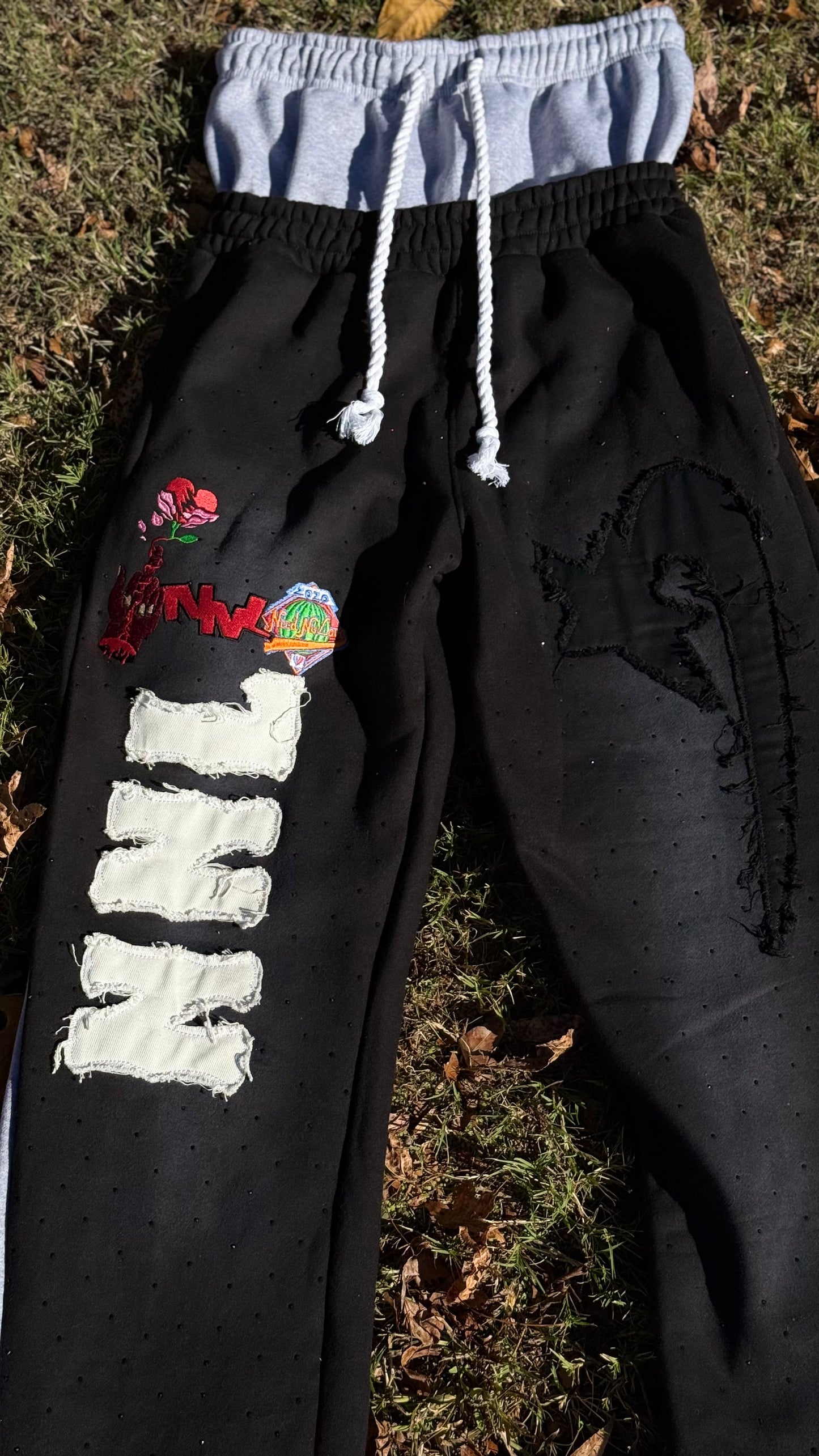 Double stacked sweatpants